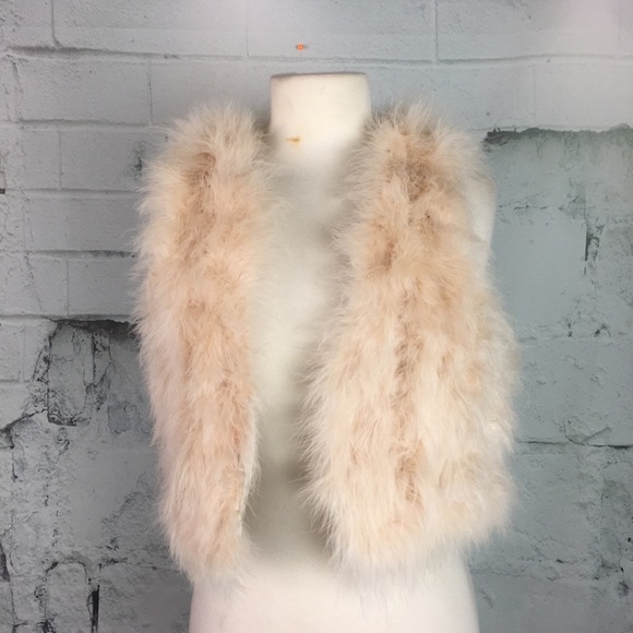 Genuine Ostrich Feather Vest Shrug M 